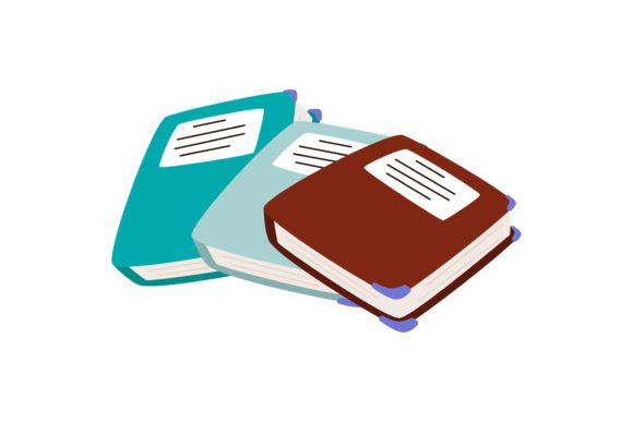 Back to School 3 Notebooks Icon Graphics and Icons