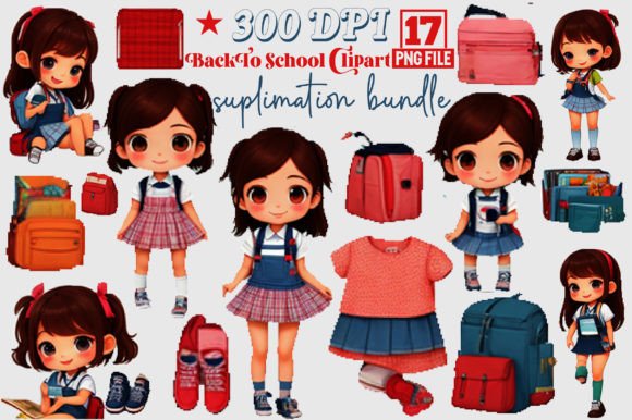 Back to School Clipart Sublimation