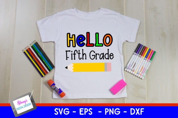 Back to School - Hello Fifth Grade SVG