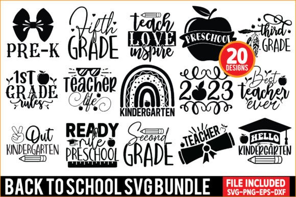 Back to School SVG Bundle for Graphics and Crafts