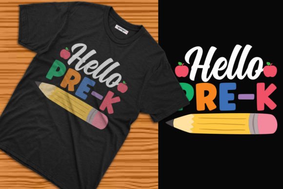 Hello Pre-k Back to School Tee Design Graphics